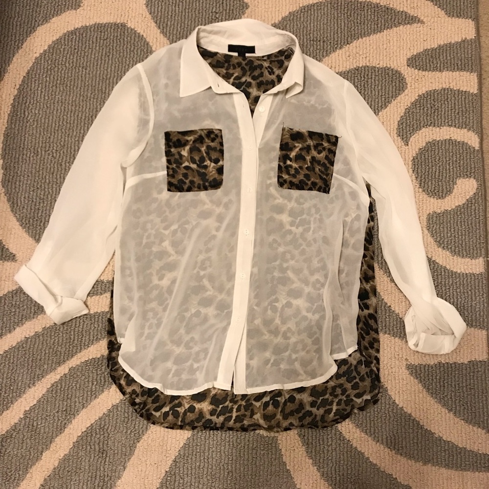 Leopard button up blouse